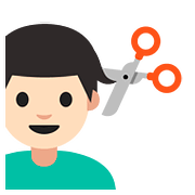 Emoji 💇🏻‍♂️ Taglio Di Capelli Per Uomo: Carnagione Chiara su Google Android 7.1.