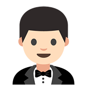 🤵🏻 Emoji Person im Smoking: helle Hautfarbe Google Android 7.1.