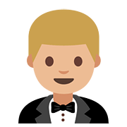 🤵🏼 Emoji Persona Con Esmoquin: Tono De Piel Claro Medio en Google Android 7.1.