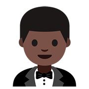 🤵🏿 Emoji Person im Smoking: dunkle Hautfarbe Google Android 7.1.