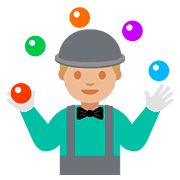 Emoji 🤹🏼‍♂️ Giocoliere Uomo: Carnagione Abbastanza Chiara su Google Android 7.1.