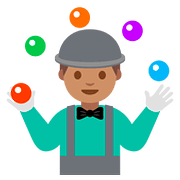 Emoji 🤹🏽‍♂️ Giocoliere Uomo: Carnagione Olivastra su Google Android 7.1.