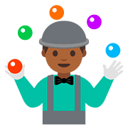 Emoji 🤹🏾‍♂️ Giocoliere Uomo: Carnagione Abbastanza Scura su Google Android 7.1.