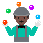 Emoji 🤹🏿‍♂️ Giocoliere Uomo: Carnagione Scura su Google Android 7.1.