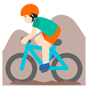🚵🏻‍♂️ Emoji Homem Fazendo Mountain Bike: Pele Clara na Google Android 7.1.