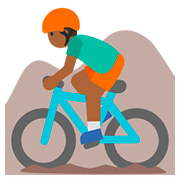 🚵🏾‍♂️ Emoji Hombre En Bicicleta De Montaña: Tono De Piel Oscuro Medio en Google Android 7.1.
