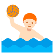 🤽🏻‍♂️ Emoji Homem Jogando Polo Aquático: Pele Clara na Google Android 7.1.