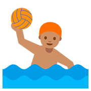 🤽🏽‍♂️ Emoji Hombre Jugando Al Waterpolo: Tono De Piel Medio en Google Android 7.1.