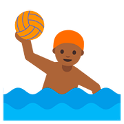 🤽🏾‍♂️ Emoji Homem Jogando Polo Aquático: Pele Morena Escura na Google Android 7.1.