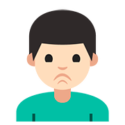 Emoji 🙎🏻‍♂️ Uomo Imbronciato: Carnagione Chiara su Google Android 7.1.