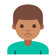 Emoji 🙎🏽‍♂️ Uomo Imbronciato: Carnagione Olivastra su Google Android 7.1.