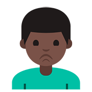 🙎🏿‍♂️ Emoji schmollender Mann: dunkle Hautfarbe Google Android 7.1.
