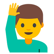 🙋‍♂️ Emoji Hombre Con La Mano Levantada en Google Android 7.1.