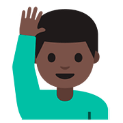 🙋🏿‍♂️ Emoji Hombre Con La Mano Levantada: Tono De Piel Oscuro en Google Android 7.1.