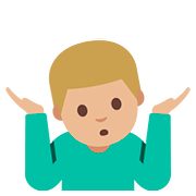 Émoji 🤷🏼‍♂️ Homme Qui Hausse Les épaules : Peau Moyennement Claire sur Google Android 7.1.