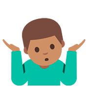 🤷🏽‍♂️ Emoji schulterzuckender Mann: mittlere Hautfarbe Google Android 7.1.