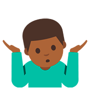 🤷🏾‍♂️ Emoji schulterzuckender Mann: mitteldunkle Hautfarbe Google Android 7.1.