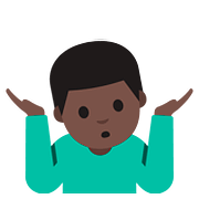Emoji 🤷🏿‍♂️ Uomo Che Scrolla Le Spalle: Carnagione Scura su Google Android 7.1.