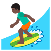 Emoji 🏄🏿‍♂️ Surfista Uomo: Carnagione Scura su Google Android 7.1.