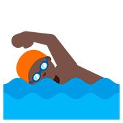 🏊🏿‍♂️ Emoji Hombre Nadando: Tono De Piel Oscuro en Google Android 7.1.