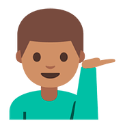 Emoji 💁🏽‍♂️ Uomo Con Suggerimento: Carnagione Olivastra su Google Android 7.1.