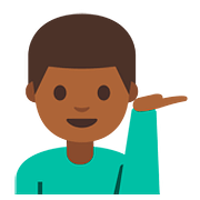 💁🏾‍♂️ Emoji Homem Com A Palma Virada Para Cima: Pele Morena Escura na Google Android 7.1.