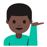 Emoji 💁🏿‍♂️ Uomo Con Suggerimento: Carnagione Scura su Google Android 7.1.