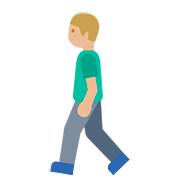 Emoji 🚶🏼‍♂️ Uomo Che Cammina: Carnagione Abbastanza Chiara su Google Android 7.1.