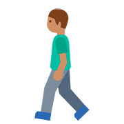 Émoji 🚶🏽‍♂️ Homme Qui Marche : Peau Légèrement Mate sur Google Android 7.1.