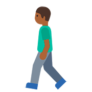 🚶🏾‍♂️ Emoji Homem Andando: Pele Morena Escura na Google Android 7.1.