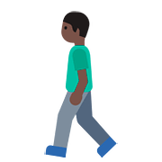 🚶🏿‍♂️ Emoji Homem Andando: Pele Escura na Google Android 7.1.
