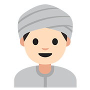 👳🏻‍♂️ Emoji Hombre Con Turbante: Tono De Piel Claro en Google Android 7.1.