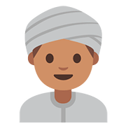 👳🏽‍♂️ Emoji Hombre Con Turbante: Tono De Piel Medio en Google Android 7.1.