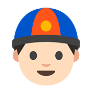Emoji 👲🏻 Uomo Con Zucchetto Cinese: Carnagione Chiara su Google Android 7.1.