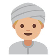 Emoji 👳🏼 Persona Con Turbante: Carnagione Abbastanza Chiara su Google Android 7.1.
