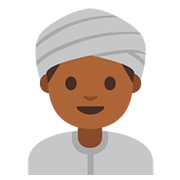Emoji 👳🏾 Persona Con Turbante: Carnagione Abbastanza Scura su Google Android 7.1.
