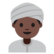 👳🏿 Emoji Persona Con Turbante: Tono De Piel Oscuro en Google Android 7.1.