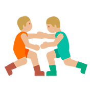 🤼🏼‍♂️ Emoji Hombres Luchando, Tono De Piel Claro Medio en Google Android 7.1.