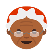 🤶🏾 Emoji Mamãe Noel: Pele Morena Escura na Google Android 7.1.