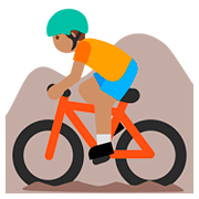 🚵🏽 Emoji Persona En Bicicleta De Montaña: Tono De Piel Medio en Google Android 7.1.