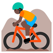 Emoji 🚵🏿 Ciclista Di Mountain Bike: Carnagione Scura su Google Android 7.1.