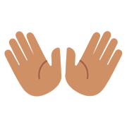 Emoji 👐🏽 Mani Aperte: Carnagione Olivastra su Google Android 7.1.