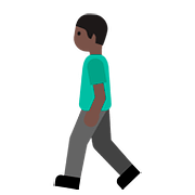 🚶🏿 Emoji Pessoa Andando: Pele Escura na Google Android 7.1.