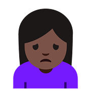Emoji 🙍🏿 Persona Corrucciata: Carnagione Scura su Google Android 7.1.