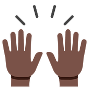 Émoji 🙌🏿 Mains Levées : Peau Foncée sur Google Android 7.1.