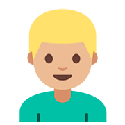 Émoji 👱🏼 Personne Blonde : Peau Moyennement Claire sur Google Android 7.1.