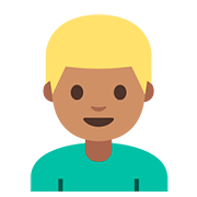 Emoji 👱🏽 Persona Bionda: Carnagione Olivastra su Google Android 7.1.