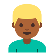 Emoji 👱🏾 Persona Bionda: Carnagione Abbastanza Scura su Google Android 7.1.