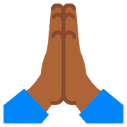 🙏🏾 Emoji Manos En Oración: Tono De Piel Oscuro Medio en Google Android 7.1.