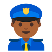 Emoji 👮🏾 Agente Di Polizia: Carnagione Abbastanza Scura su Google Android 7.1.